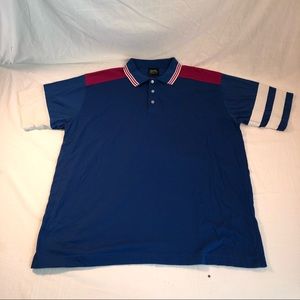 Men’s Chip Beck Collection Short Sleeve Polo Shirt Size XL Blue Magenta White